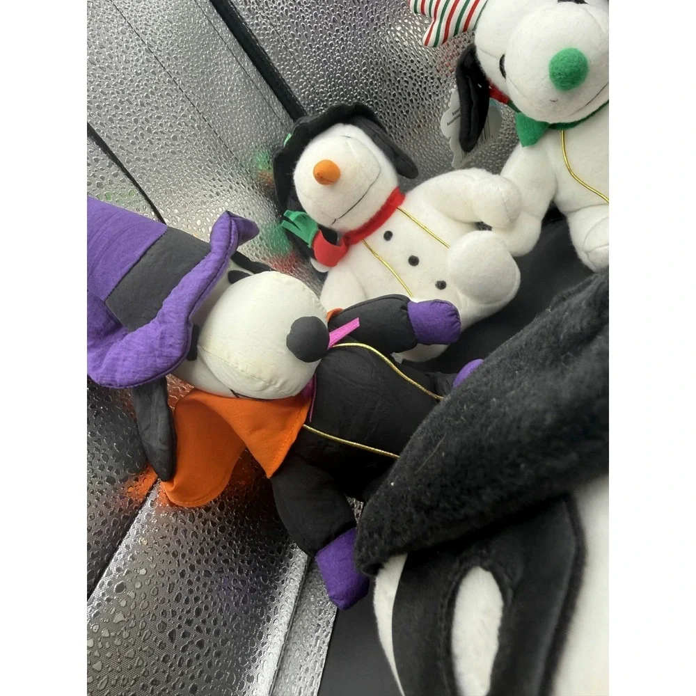 Vintage Hallmark Snoopy Peanuts Beanbag Plush Holiday Collection Lot of 8 Used
